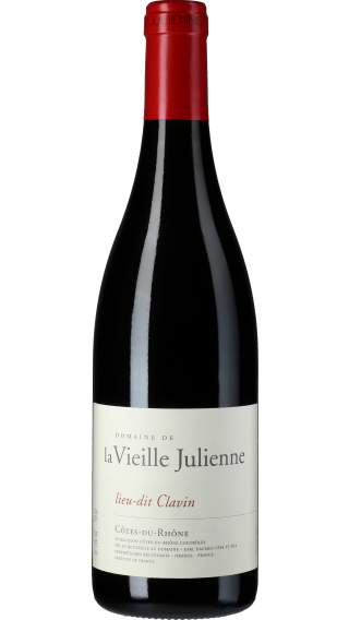 Bottle of Vieille Julienne Cotes du Rhone Clavin 2018 wine 750 ml