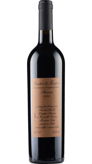 Bottle of Attanasio  Primitivo di Manduria 2016 wine 750 ml