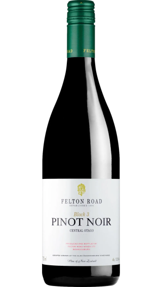 Bottle of Felton Road Block 3 Pinot Noir 2021 wine 750 ml