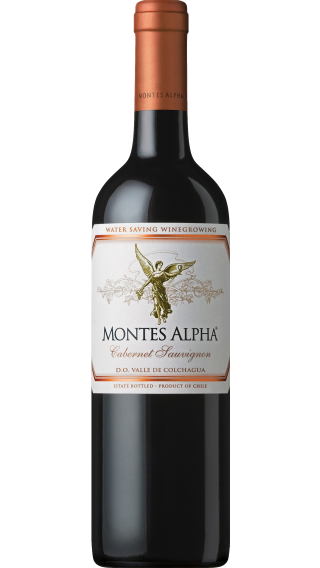 Bottle of Montes Alpha Cabernet Sauvignon 2021 wine 750 ml