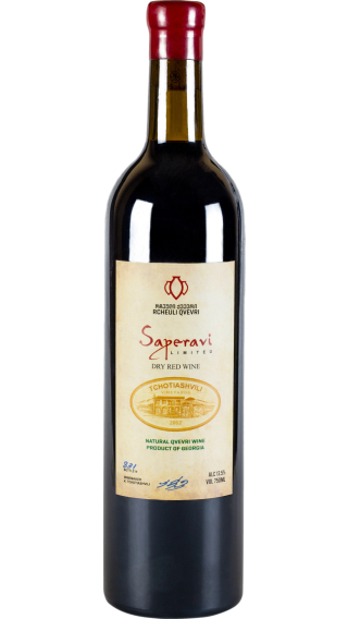 Bottle of Tchotiashvili Saperavi Rcheuli Qvevri 2018 wine 750 ml