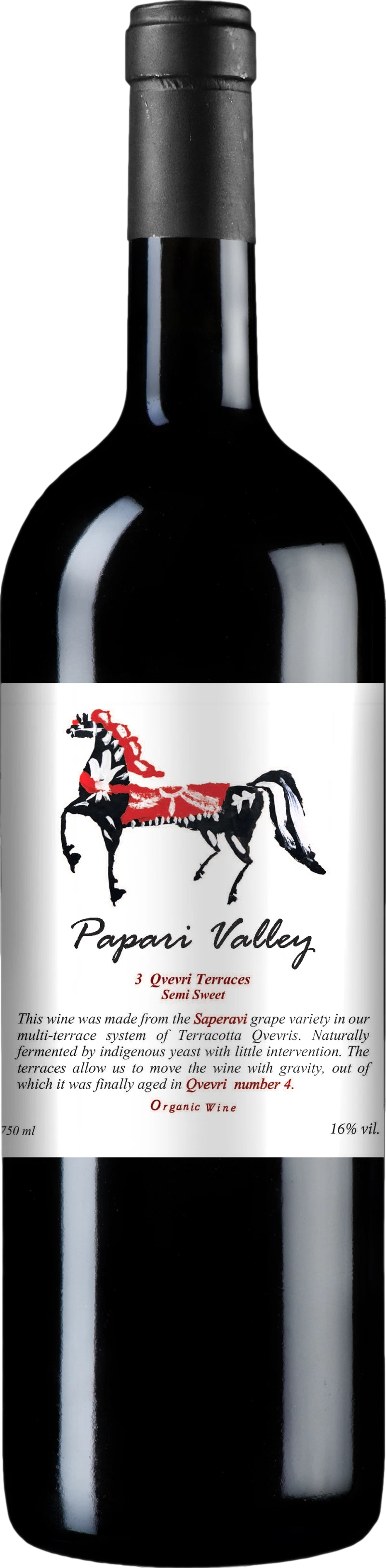 Papari Valley 3 Qvevri Terraces Saperavi Semi Sweet 2022