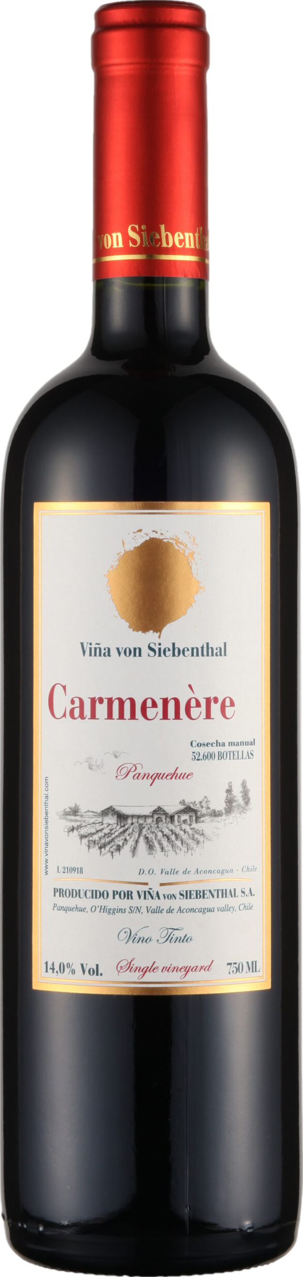 Vina von Siebenthal Gran Reserva Carmenere 2018