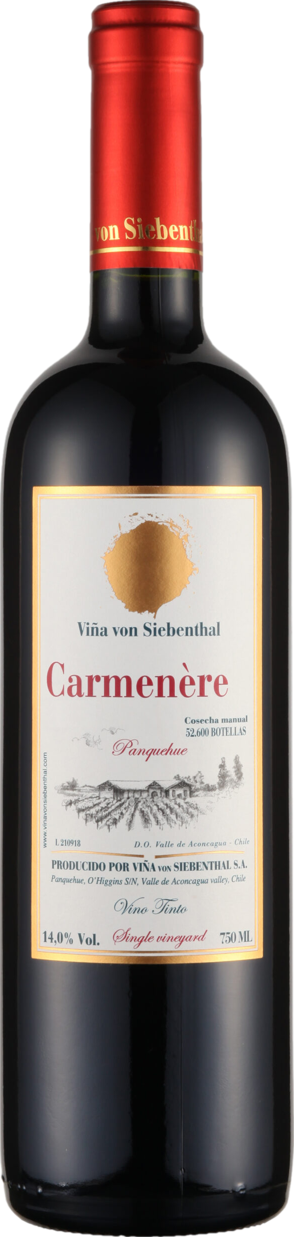 Vina von Siebenthal Gran Reserva Carmenere 2021